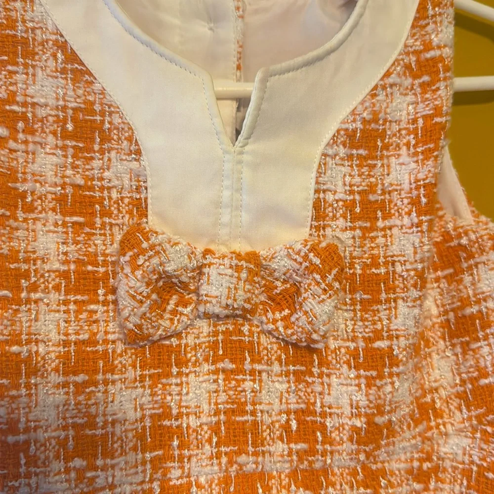 Janie and Jack Tweed Dress 2T Orange & White